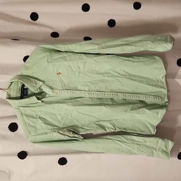 Ralph Lauren mint green woman's button down long sleeve size 6 - Picture 1 of 2